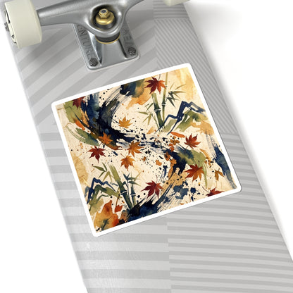 Ink Brushstroke Ukiyo E Inspired Sticker | Calm Zen Art