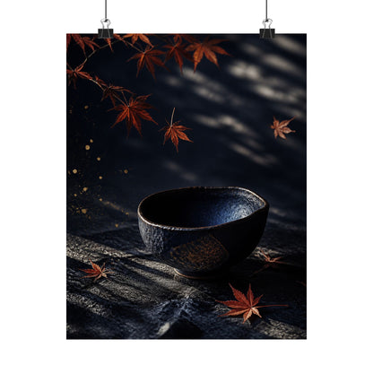 Datsuzoku Ceramic Bowl Wall Art Print - Dark Japandi Moody Minimal