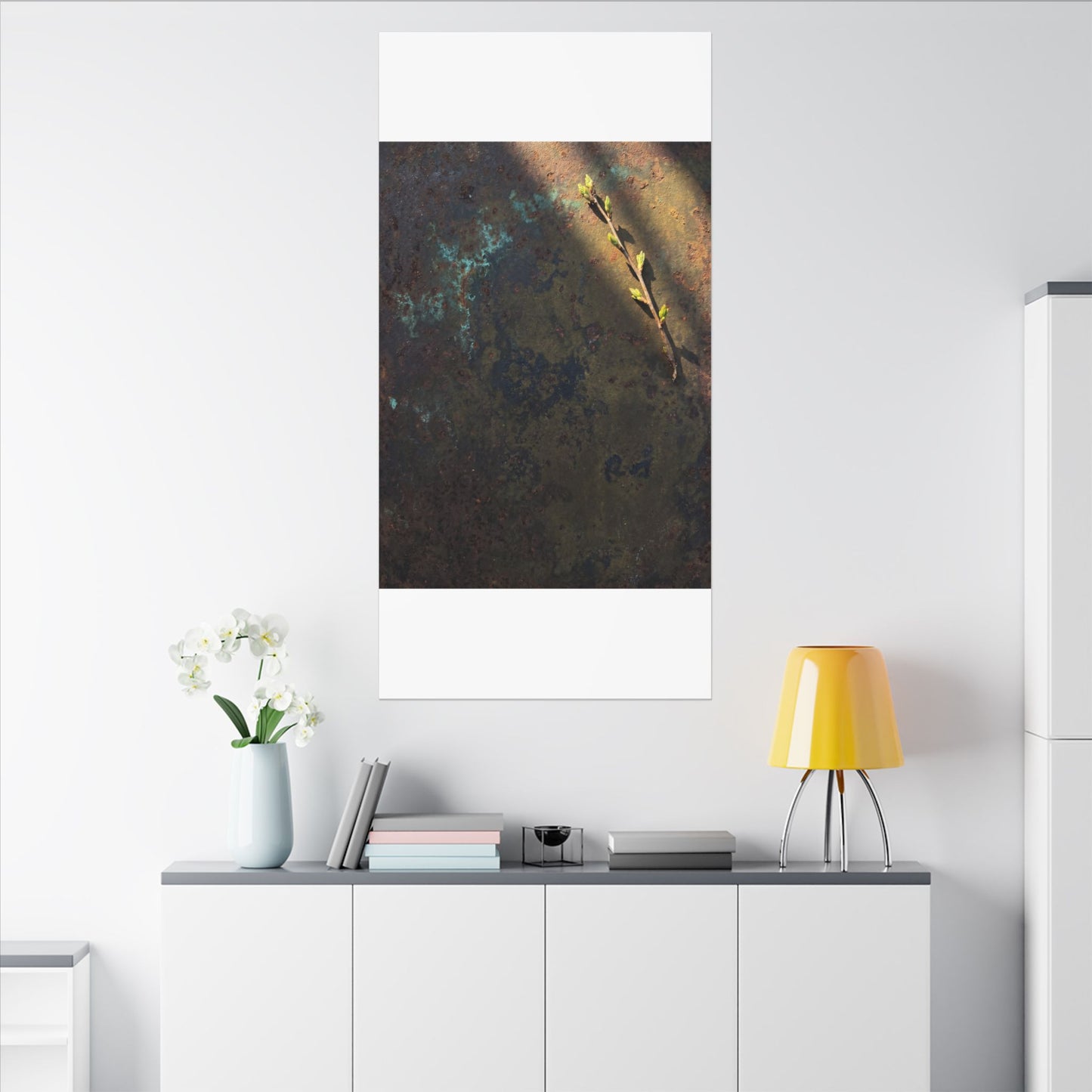 Golden Hour Rust Patina Canvas Art - Dark Japandi Ma