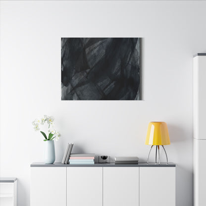 Deep Tones Dark Japandi Charcoal Canvas Art