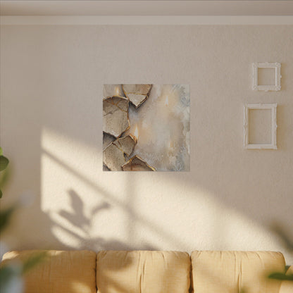 Broken Pottery Winter Canvas Art | Japandi Warm Design