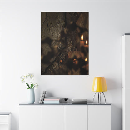 Shadow Play Dark Texture Canvas Art | Moody Dark Japandi Art