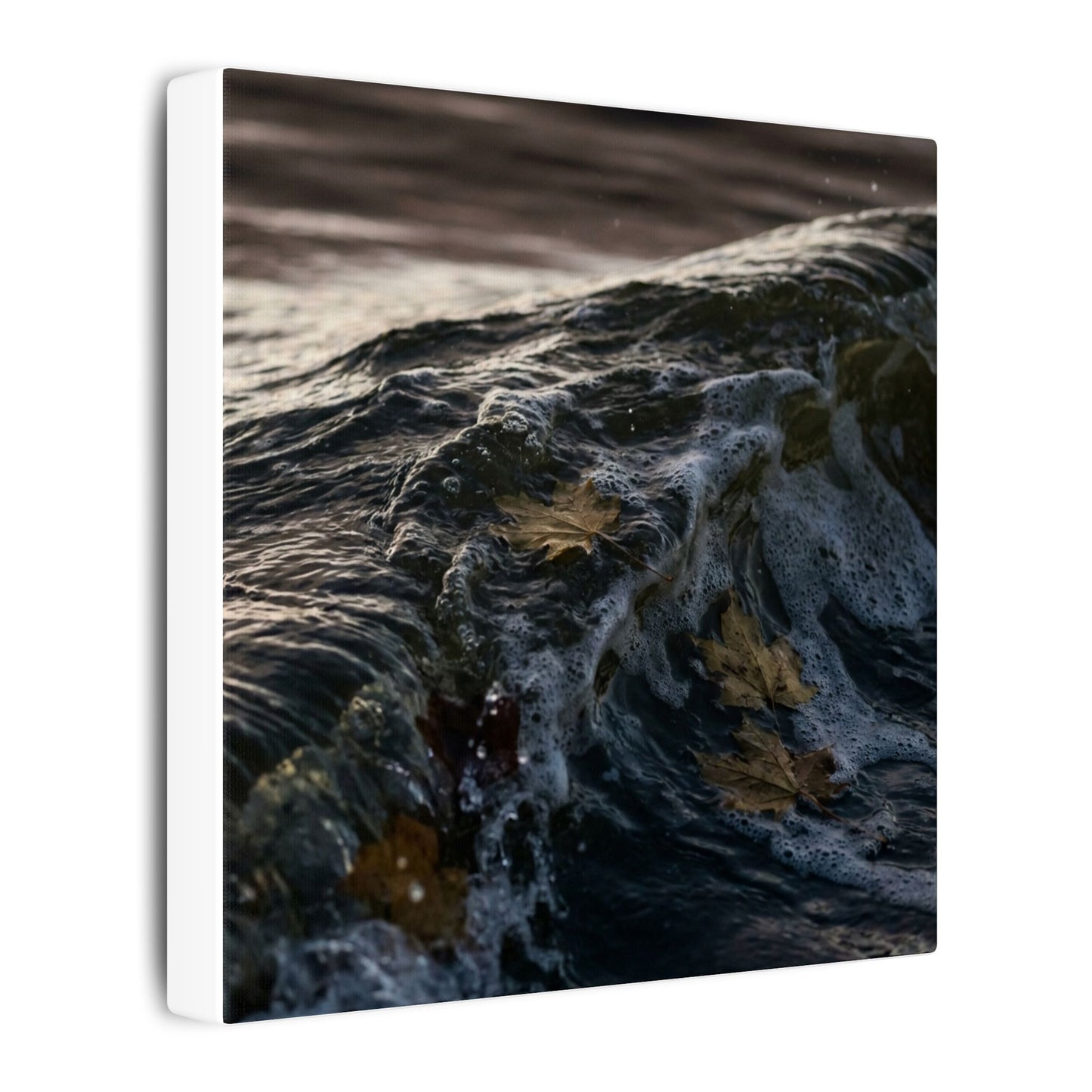 Dark Japandi Ocean Wave in Dawn | Moody Minimal Canvas Art