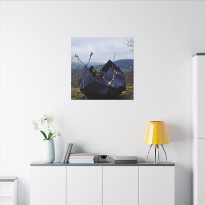 Paper Fold Canvas Art | Spring Kintsugi Gold Repair Art