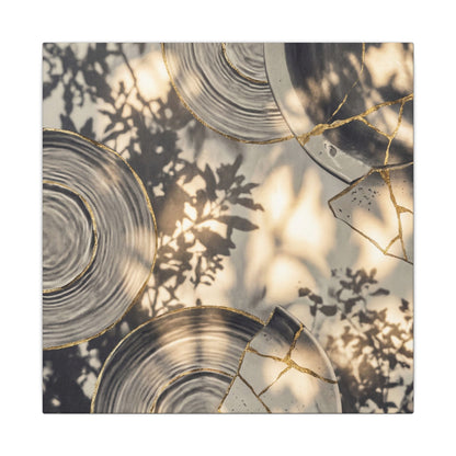 Healing Water Ripple Canvas Art - Gold Vein Kintsugi