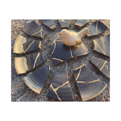 Golden Hour Broken Pottery Canvas Art - Kintsugi Datsuzoku