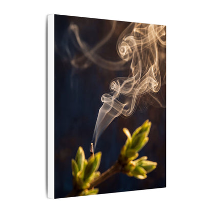 Incense Smoke Spring Canvas Art | Dark Japandi Atmospheric Design