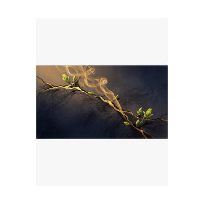 Ma Incense Smoke Wall Art Print - Kintsugi Gold Vein
