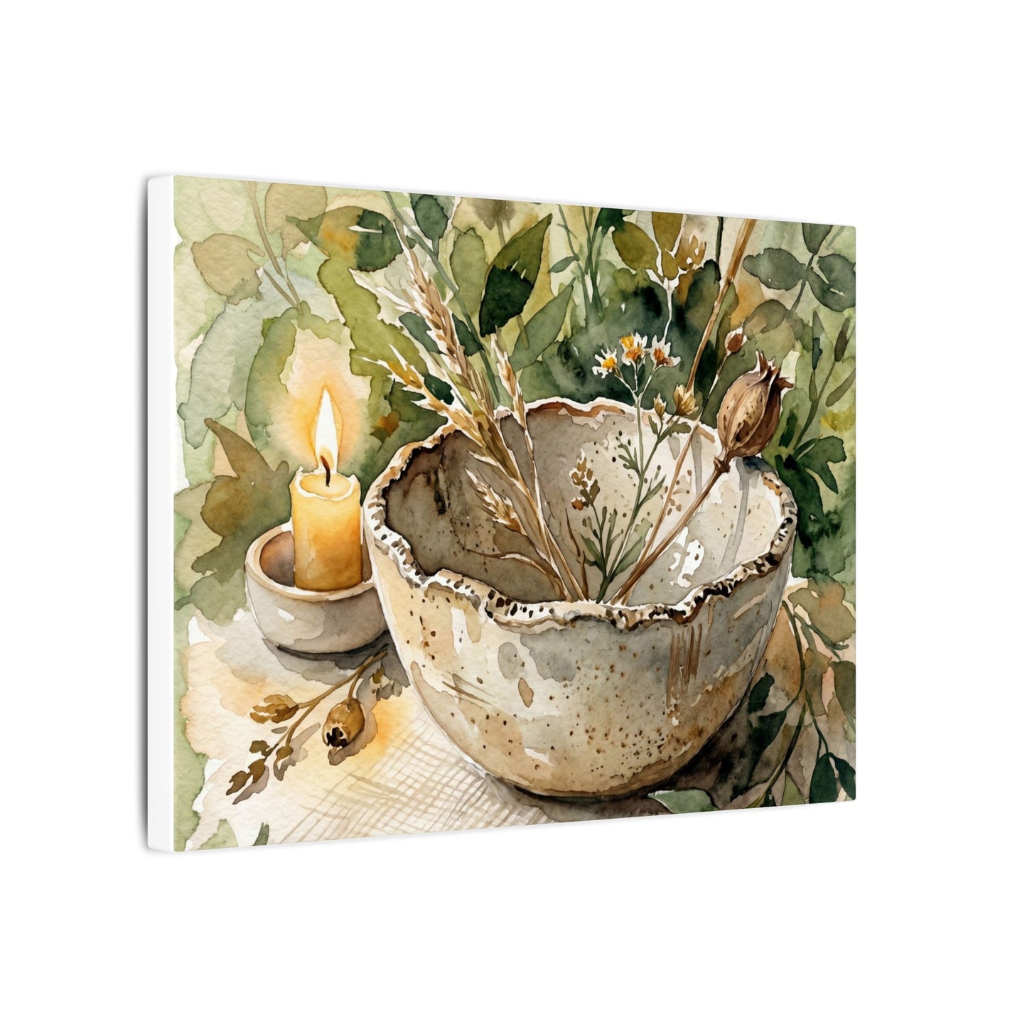 Ceramic Bowl Summer Canvas Art | Japandi Elegant Design