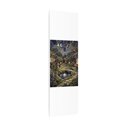 Kintsugi Moonlit Garden in Candlelight | Gold Vein Canvas Art
