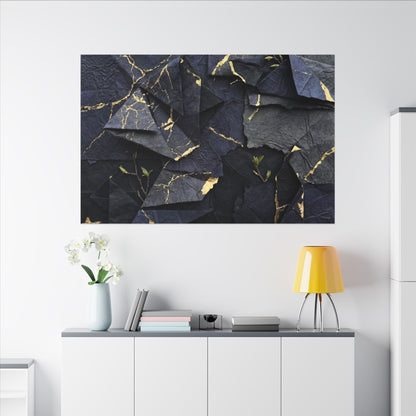 Beautiful Paper Fold Canvas Art - Crackle Gold Kintsugi