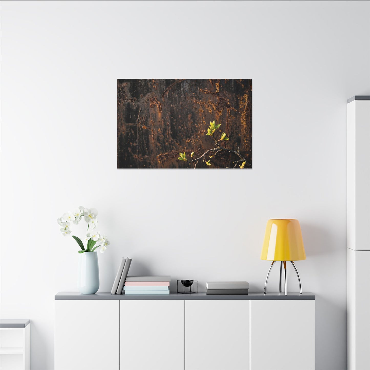 Golden Hour Rust Patina Canvas Art - Dark Japandi Fukinsei