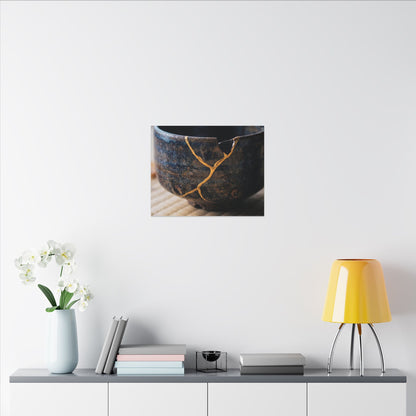 Tea Ceremony Autumn Canvas Art | Kintsugi Healing Design