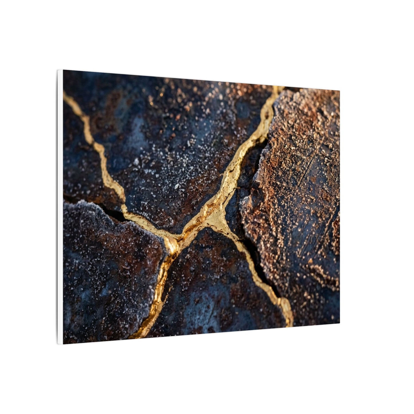 Winter Rust Patina Gold Vein Canvas Art | Resilient Decor