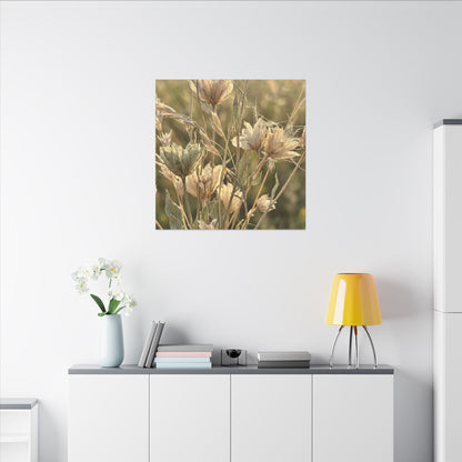 Summer Dried Flowers Minimal Line Canvas Art | Cozy Decor