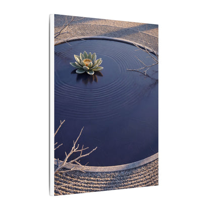 Lotus Flower Canvas Art | Winter Zen Karesansui Art