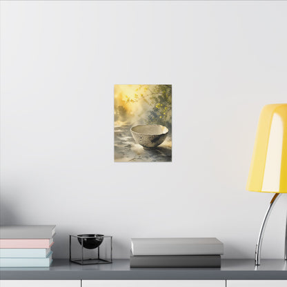 Cozy Ceramic Bowl Canvas Art - Watercolor Japandi