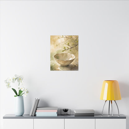 Warm Ceramic Bowl Canvas Art - Watercolor Japandi