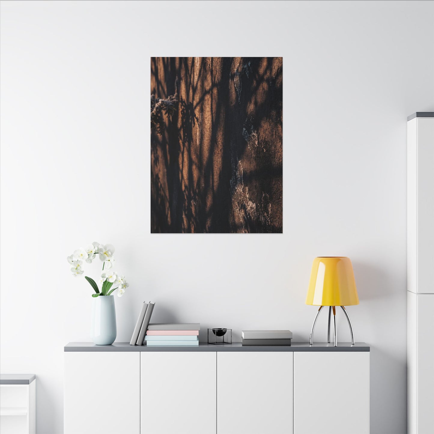 Golden Hour Shadow Play Canvas Art - Dark Japandi Fukinsei