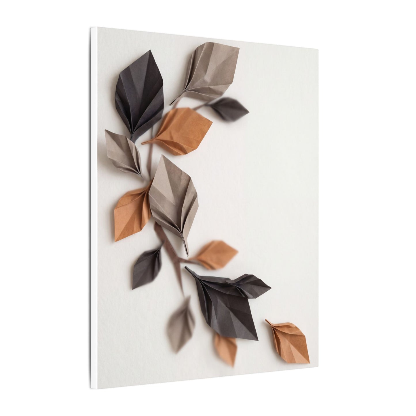 Paper Fold Autumn Canvas Art | Japandi Earthy Design