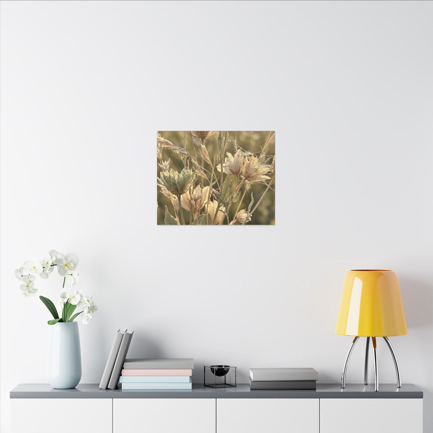 Summer Dried Flowers Minimal Line Canvas Art | Cozy Decor