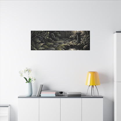 Kintsugi Moonlit Garden in Dappled | Gold Repair Canvas Art