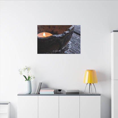 Atmospheric Ceramic Bowl Canvas Art - Moody Minimal Dark Japandi