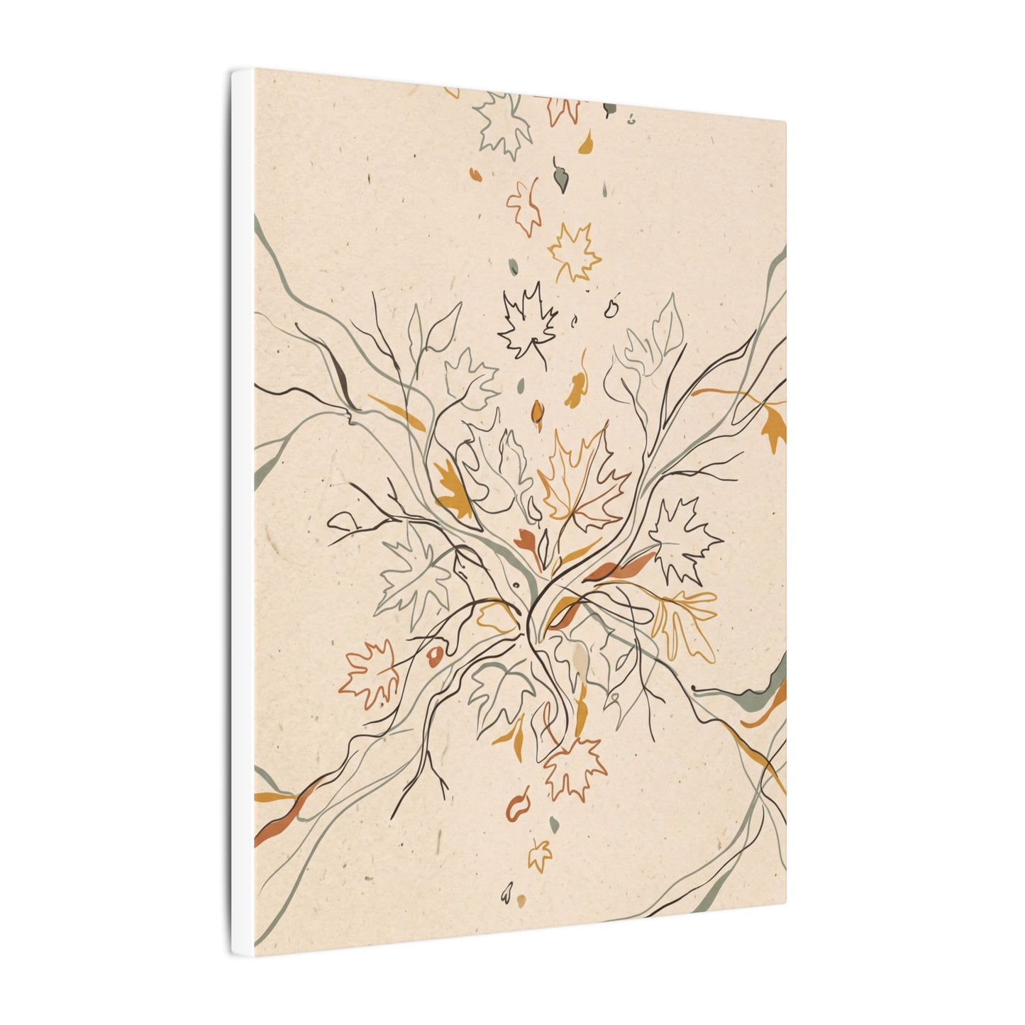 Warm Shadow Play Canvas Art - Minimal Line Japandi