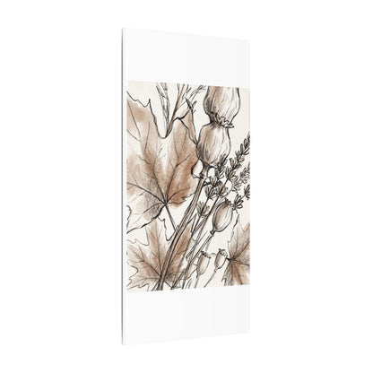 Neutral Dried Flowers Canvas Art - Minimal Line Japandi