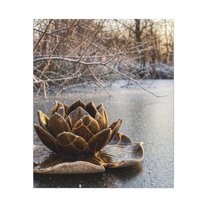 Lotus Flower Gold Repair Canvas Art | Beautiful Kintsugi Art