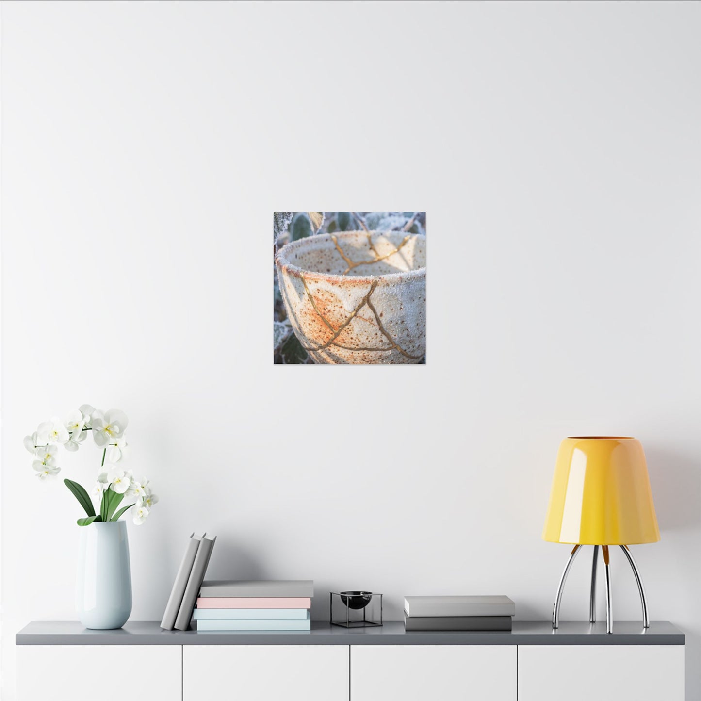 Resilient Ceramic Bowl Canvas Art - Gold Vein Kintsugi
