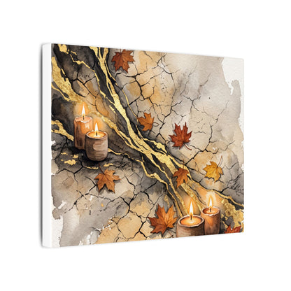 Cracked Earth Autumn Canvas Art | Japandi Warm Design
