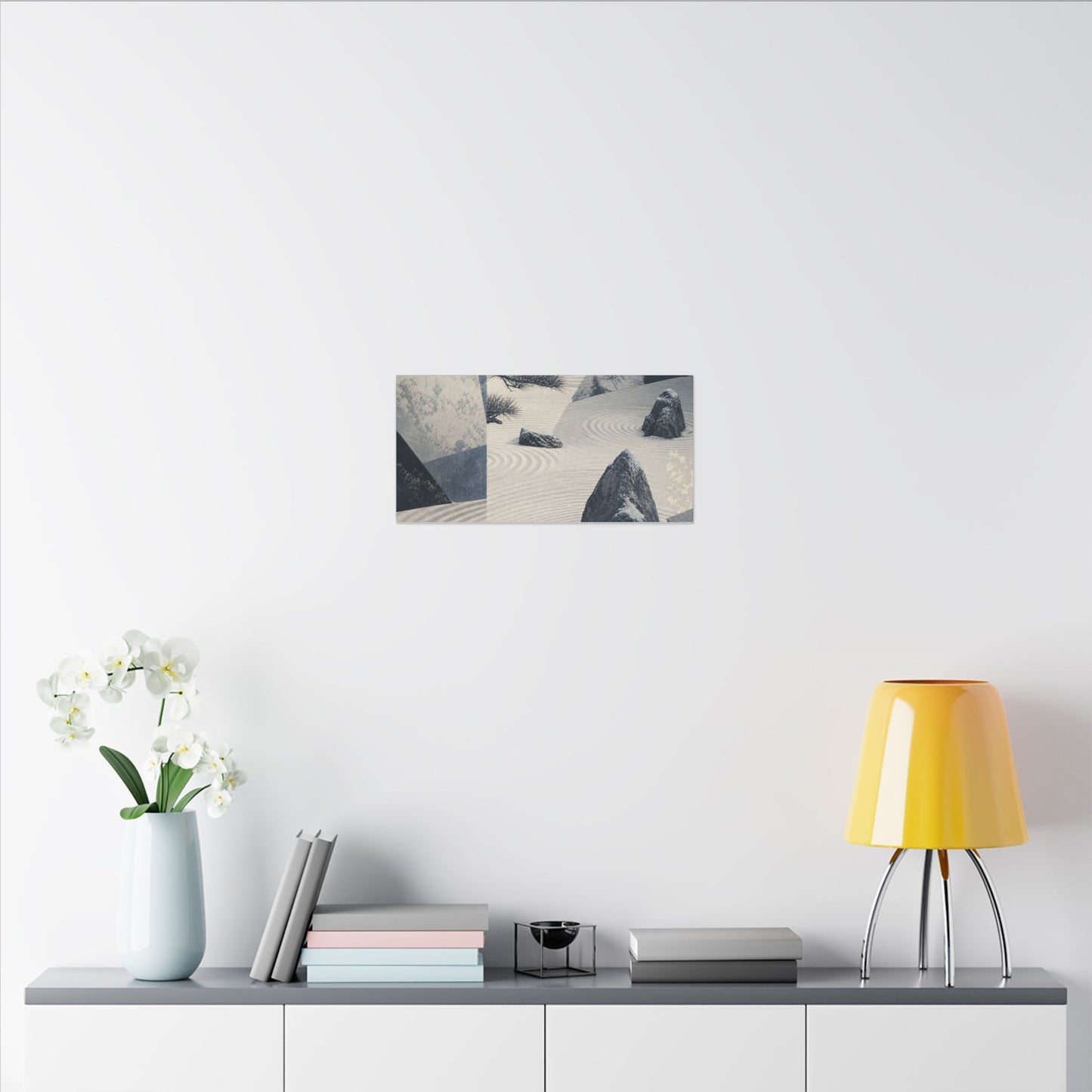 Seijaku Rock Garden Canvas Art - Zen Ukiyo E Inspired