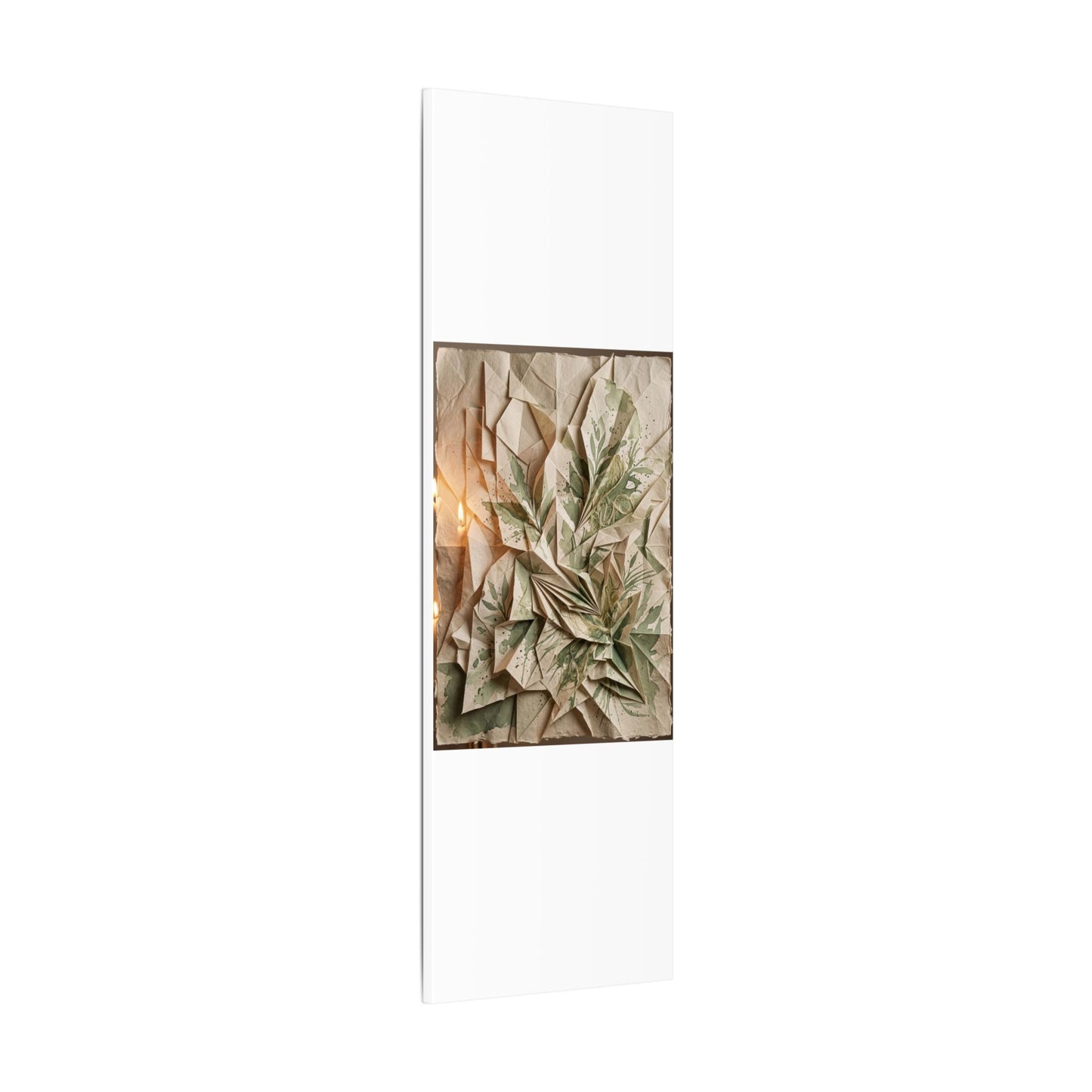 Japandi Paper Fold in Candlelight | Texture Canvas Art