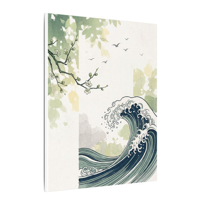 Spring Ocean Wave Ukiyo E Inspired Canvas Art | Serene Decor