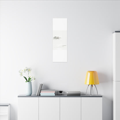 Winter Mountain Mist Minimal Line Canvas Art | Elegant Decor