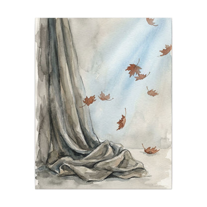 Ma Silk Drape Canvas Art - Japandi Watercolor
