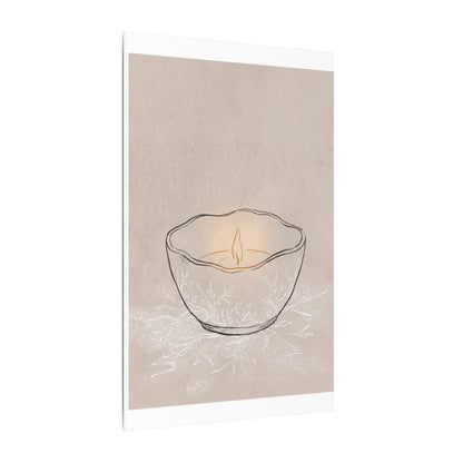 Ceramic Bowl Minimal Line Canvas Art | Neutral Japandi Art