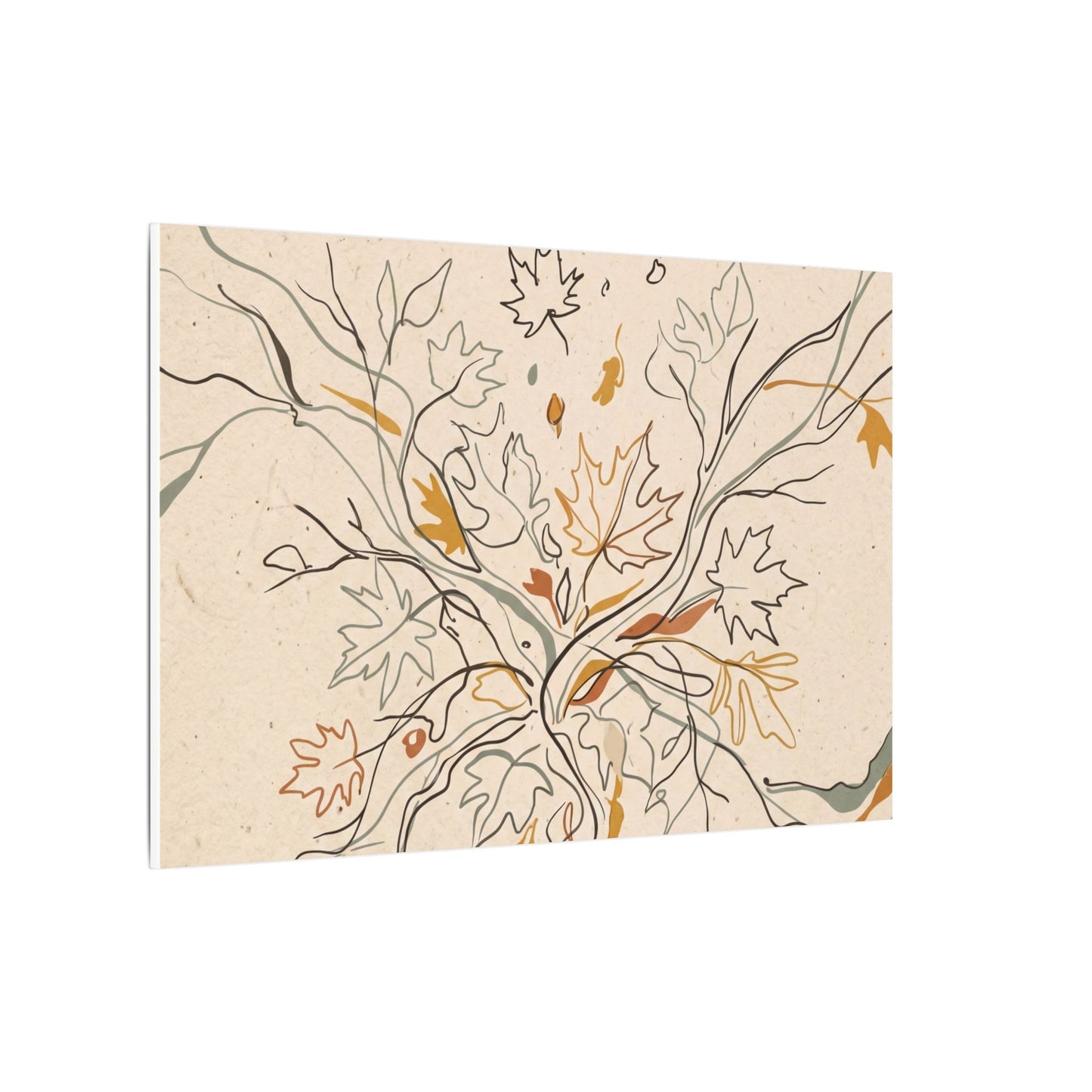Warm Shadow Play Canvas Art - Minimal Line Japandi