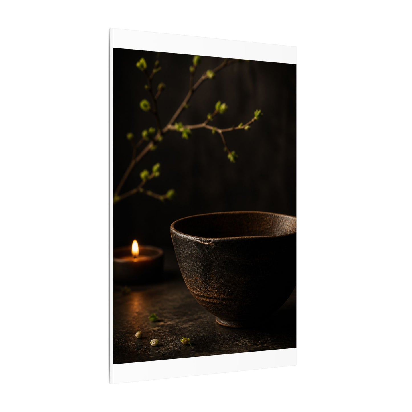 Moody Ceramic Bowl Canvas Art - Shadow Zen Dark Japandi