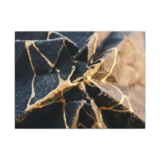 Winter Paper Fold Gold Repair Canvas Art | Resilient Decor Art Print