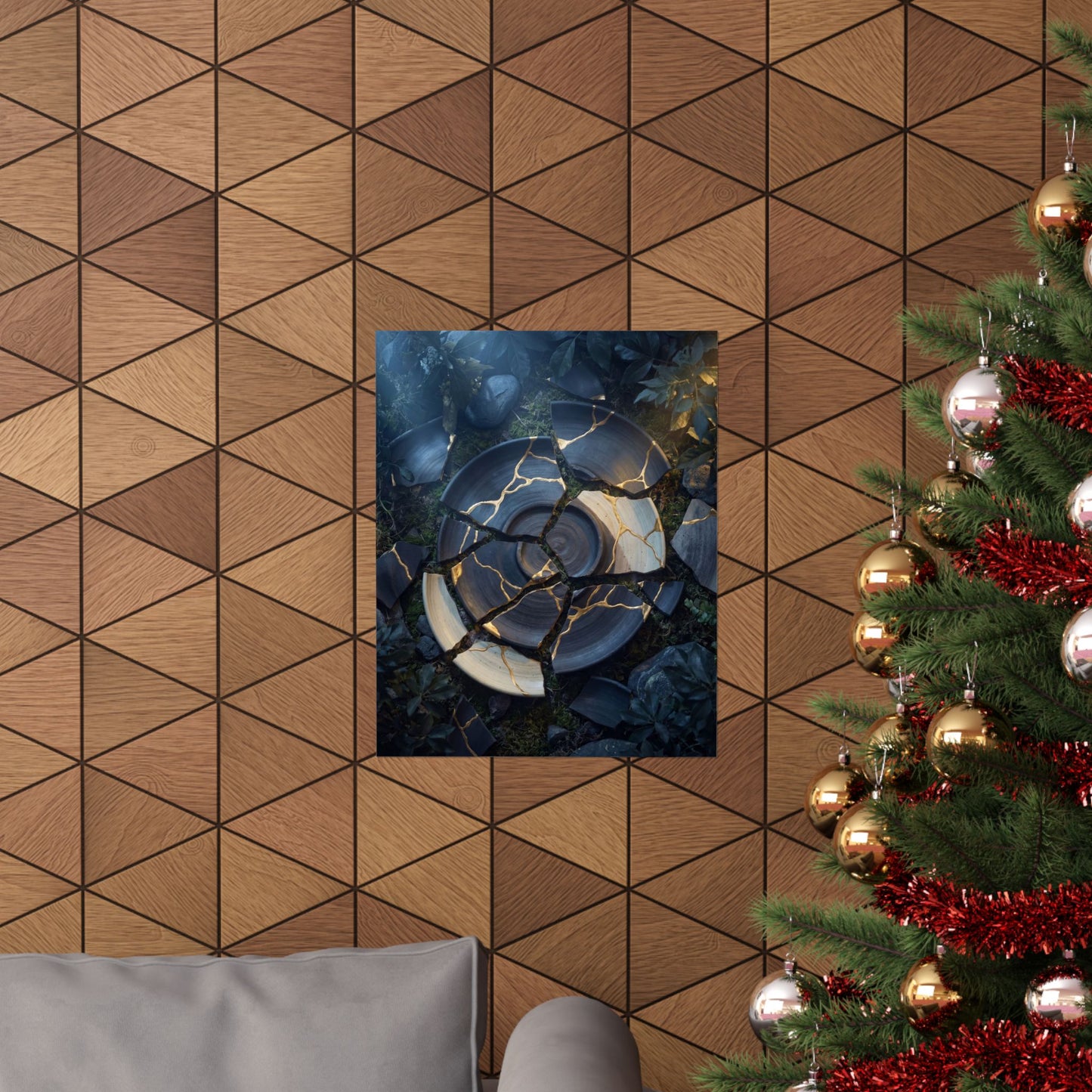 Summer Broken Pottery Gold Vein Wall Art Print | Philosophical Decor