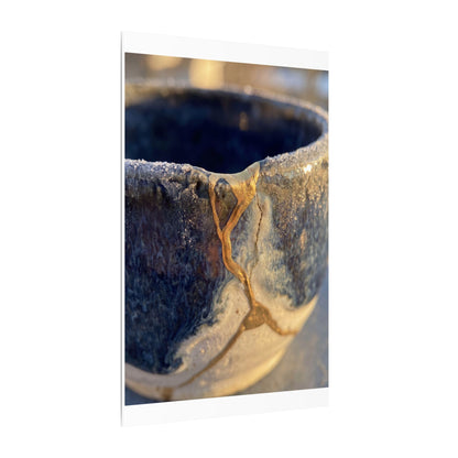 Winter Ceramic Bowl Gold Vein Canvas Art | Healing Decor