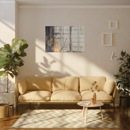 Shoji Screen Canvas Art | Spring Japandi Watercolor Art