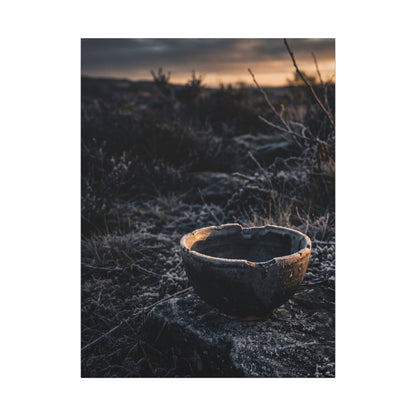 Kanso Ceramic Bowl Canvas Art - Dark Japandi Dark Texture