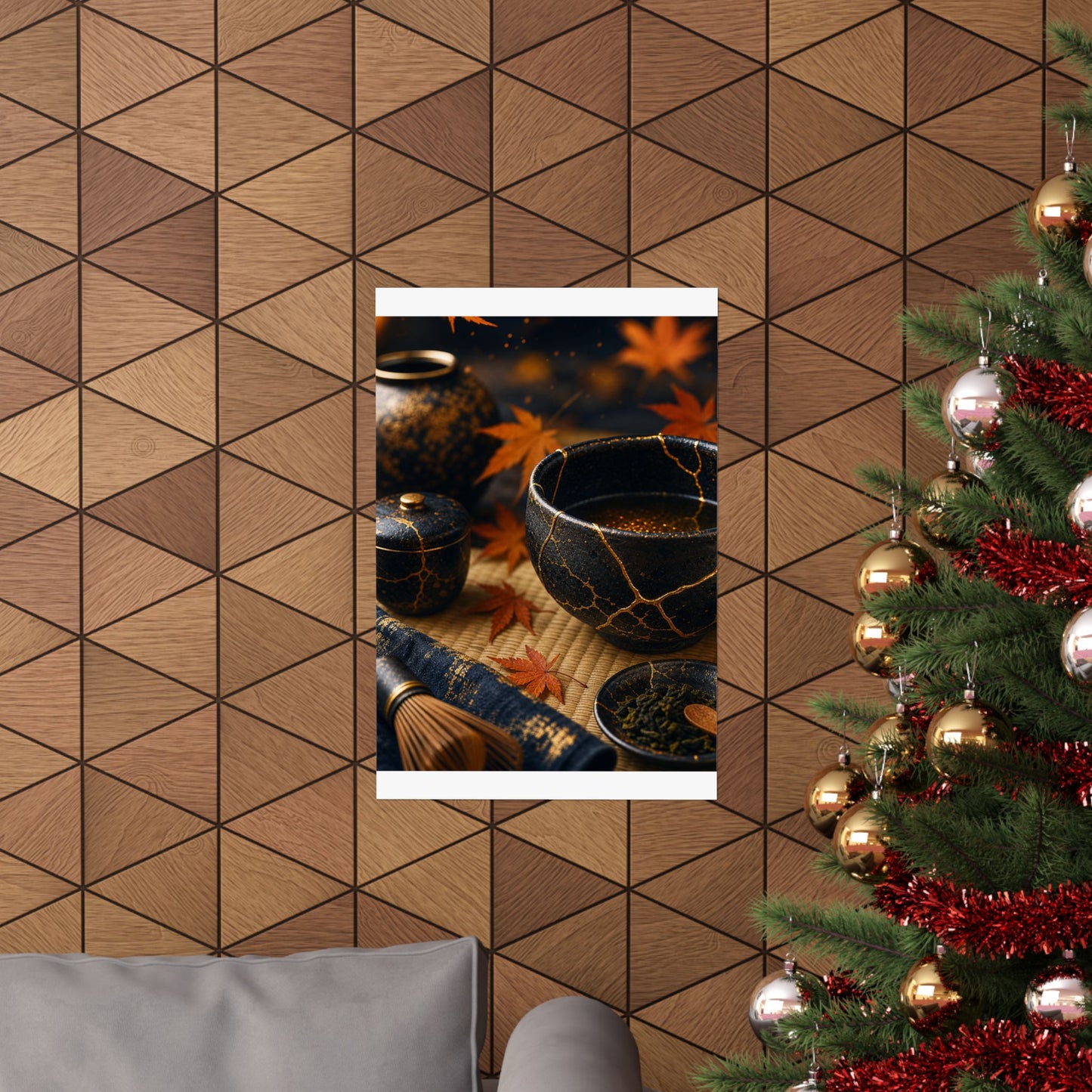 Tea Ceremony Gold Repair Wall Art Print | Healing Kintsugi Art