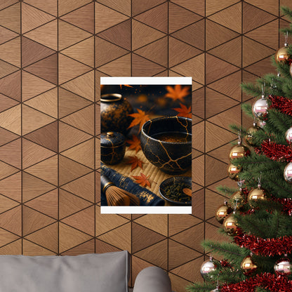 Tea Ceremony Gold Repair Wall Art Print | Healing Kintsugi Art