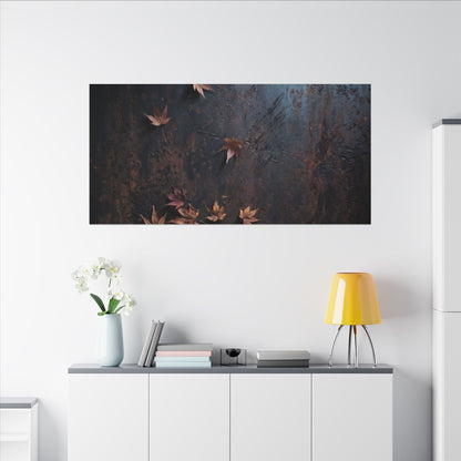 Moonlight Rust Patina Canvas Art - Dark Japandi Mono No Aware
