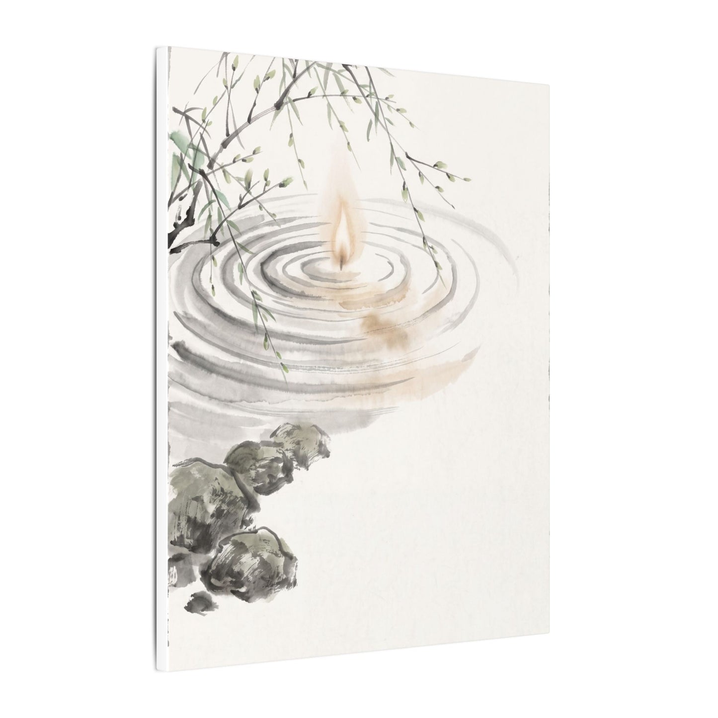 Water Ripple Sumi E Canvas Art | Tranquil Zen Art