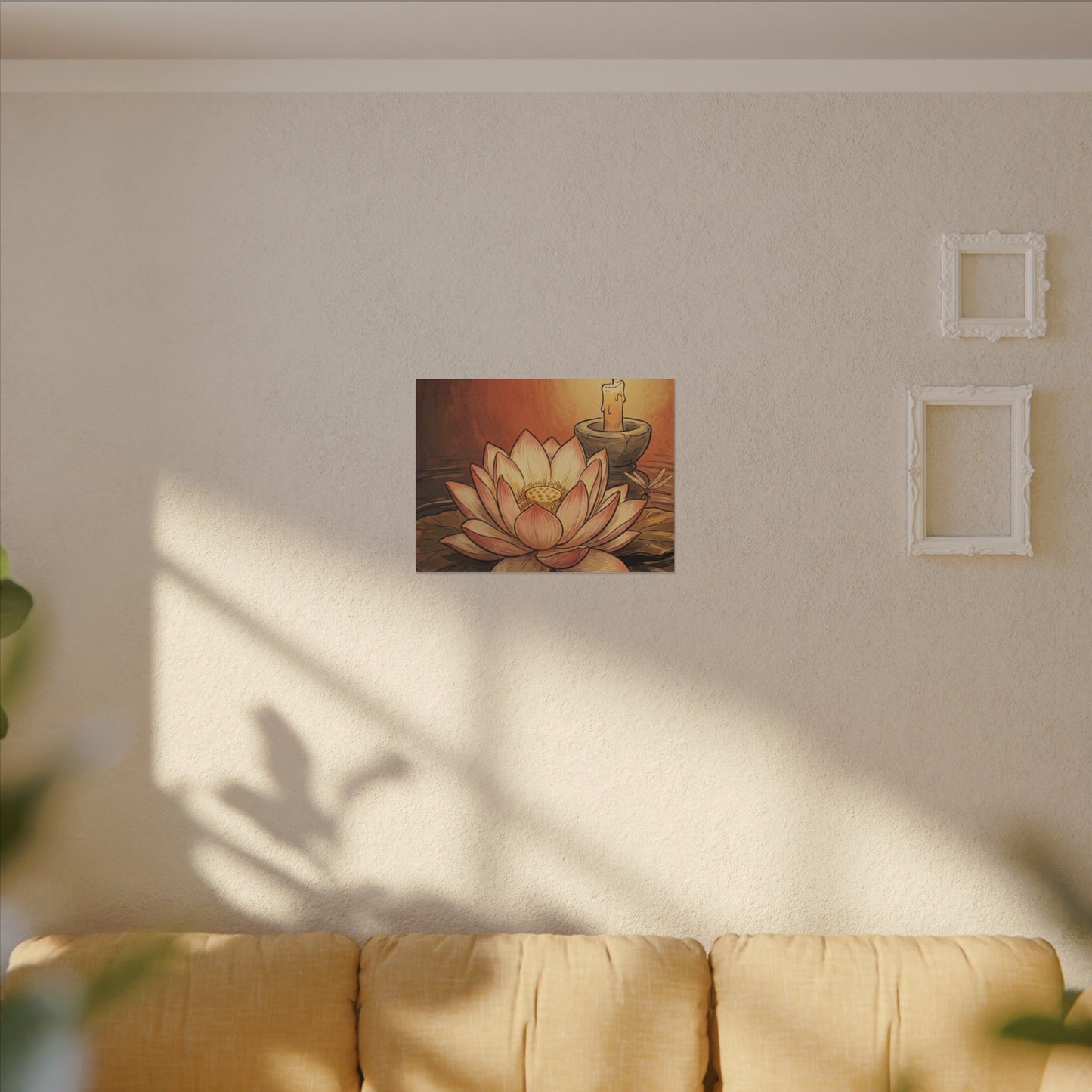 Lotus Flower Summer Canvas Art | Zen Contemplative Design